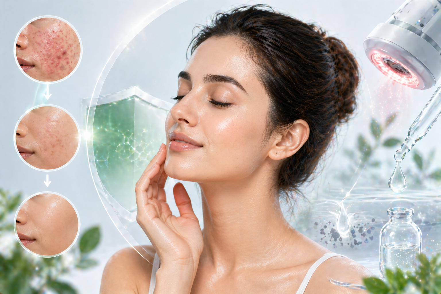 Clear skin result after advanced acne treatment at Dr Disha's Hair and Skin Clinic Lucknow Cantonment — before and after acne and pimple treatment showing significant improvement